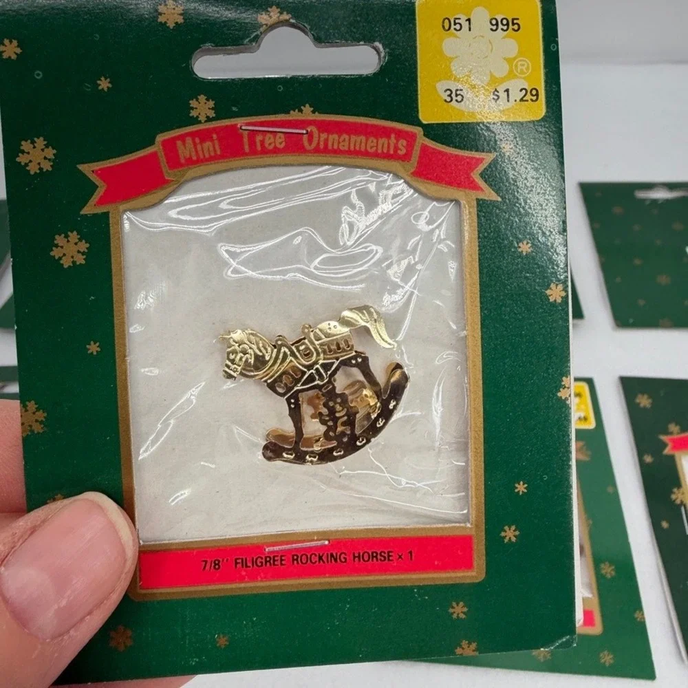 VTG Franks Miniatures Christmas Holiday Resin Wood Charms Crafting Set of 10